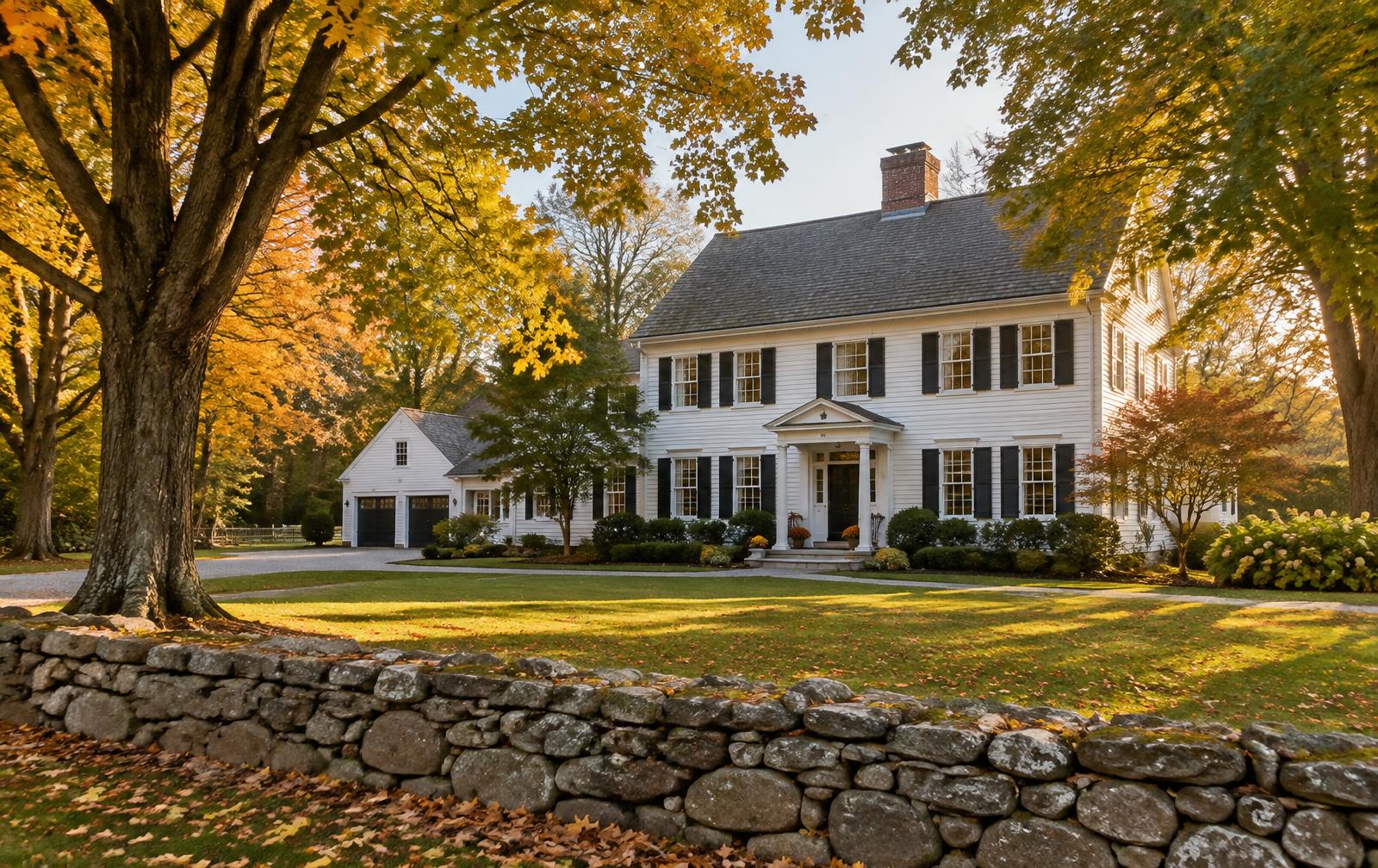 Brick colonial home with a front porch